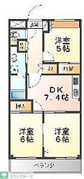 ファインパレス荻野 3DKの間取図画像