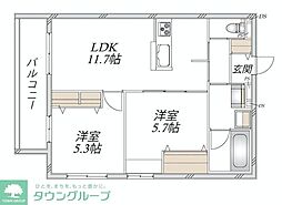 (仮称)新石川1丁目メゾン東棟 2LDKの間取図画像