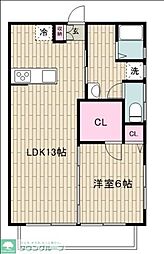 モチダパークマンション 1LDKの間取図画像