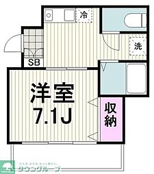 ノースヒルズ仲町台 1Kの間取図画像