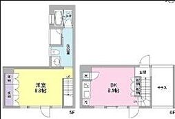プラットフォーム 1LDKの間取図画像