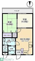 井上ドエル 2DKの間取図画像