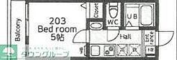 プレミアムコートあざみ野II 1Kの間取図画像