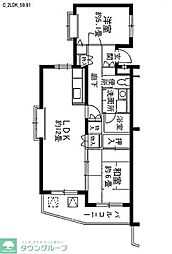 フォレストハイム 2LDKの間取図画像