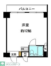 サンビューハイツ市ケ尾 ワンルームの間取図画像