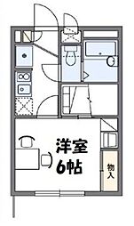 レオパレスハナブサ 1Kの間取図画像