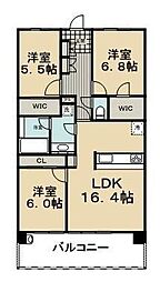 ミオカステーロあざみ野南 3LDKの間取図画像
