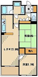 KDXレジデンス宮前平 2LDKの間取図画像