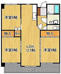 ハーベスト守恒 3LDKの間取図画像