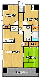 オータムパレス 3LDKの間取図画像