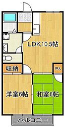 ビュー嵐山 2LDKの間取図画像