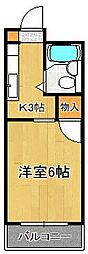 平和ハイツ 1Kの間取図画像