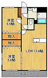 ユーミーシャルマン 2LDKの間取図画像