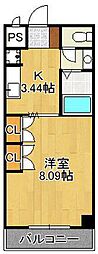 MITSUO 1Kの間取図画像