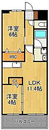(仮称)コンダクトレジデンスTOKURIKI 2LDKの間取図画像