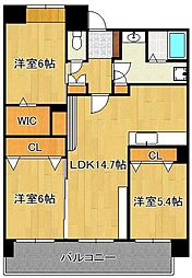 サンパーク守恒 3LDKの間取図画像