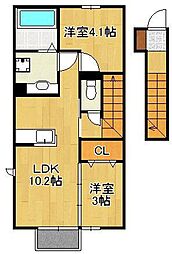 K&T 2LDKの間取図画像