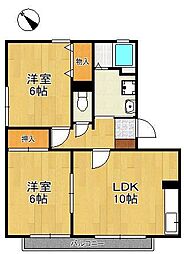 タウンコートトクリキ 2LDKの間取図画像