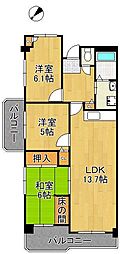 ソリーナ守恒 3LDKの間取図画像
