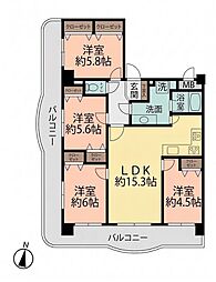 ライオンズマンション西新南 4LDKの間取図画像