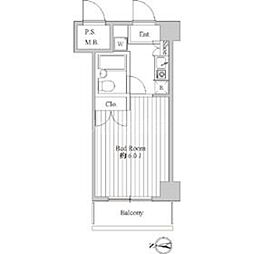 スペーシア池上 4階1Kの間取り