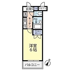 グランヴァン西馬込 1階1Kの間取り