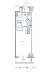 ガリシア下丸子リバーサイド 2階1Kの間取り