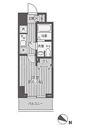 レジディア蒲田 6階1Kの間取り