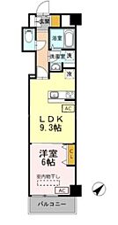 HillFlatOsaki 5階1LDKの間取り