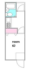 ウィング古屋 1階1Kの間取り