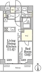 ベルファース大森山王 2階1LDKの間取り