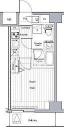 プレミアムキューブＧ西大井 7階1Kの間取り