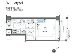 AELL蒲田南 1階1Kの間取り