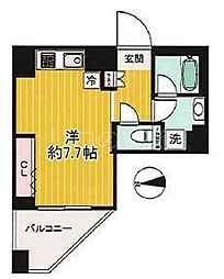 スパシエ蒲田グランドタワー 5階ワンルームの間取り