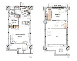 ブランシエスタ西馬込 604 7階2LDKの間取り