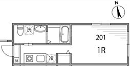 ファブール蒲田 2階ワンルームの間取り