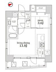 Ｌｏｇ戸越 9階1LDKの間取り