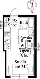 ＣＡＳＡ　ＰＩＡＺＺＡ　大森西 5階ワンルームの間取り