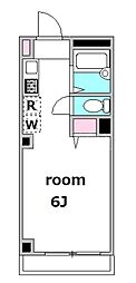 グランデ伊藤 2階ワンルームの間取り