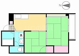 メゾン安田 3階2DKの間取り