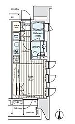イプセ蒲田 6階ワンルームの間取り