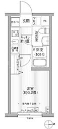 LAUREL TOGOSHI 2階1Kの間取り