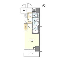 ディームス品川南 3階1Kの間取り