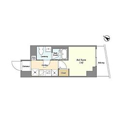 プライマル戸越銀座 7階1Kの間取り