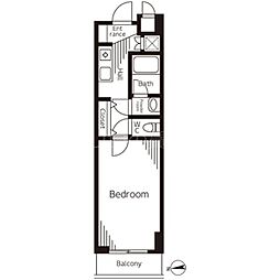 シルフィード東品川 3階1Kの間取り