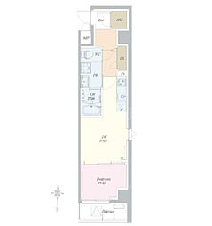 ロイジェント山王 1階1DKの間取り