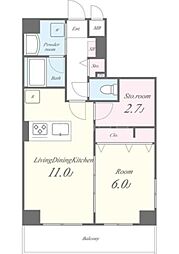 グランシャリオ新蒲田 4階1SLDKの間取り