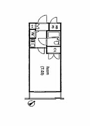 ドルチェ品川 3階1Kの間取り