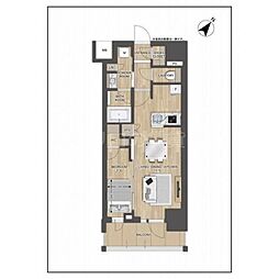 プレディアコート大森山王 1LDKの間取図画像