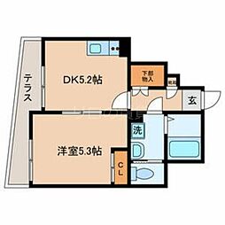 SouthOne 1DKの間取図画像